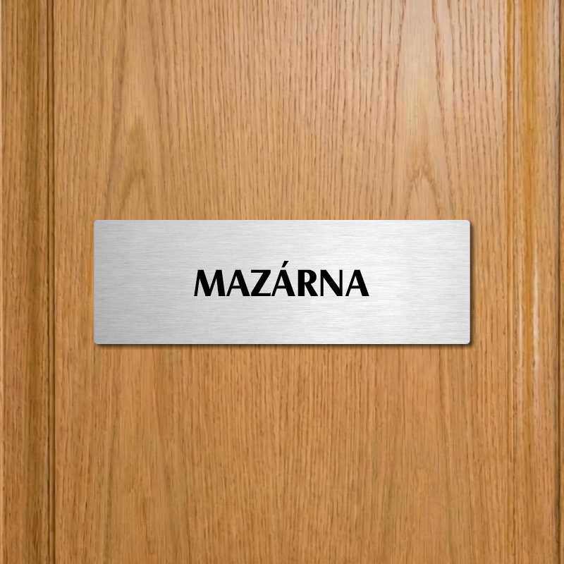 Mazárna, 200x66mm, stříbrná popiska s dvojtým rámečkem